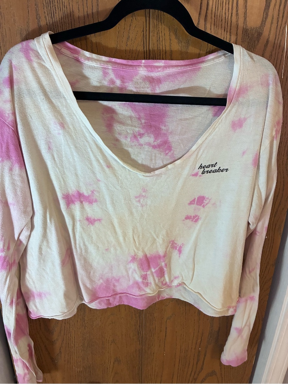 Heartbreaker Pink Tie-Dye Long Sleeve Women's Top